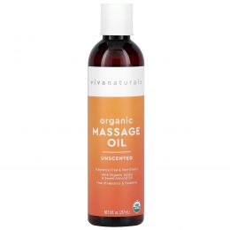 Viva Naturals, Organic Massage Oil, Unscented, 8 fl oz (237 ml)