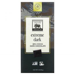Endangered Species Chocolate, Натуральный черный шоколад, 3 унции (85 г)