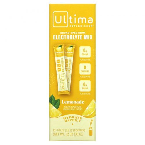 Ultima Replenisher, Электролит в порошке, Лимонад, 10 пакетов, 0,12 унции (3,5 г) каждый