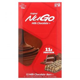 NuGo Nutrition, Питательный батончик, шоколад, 15 батончиков, 50 г каждый