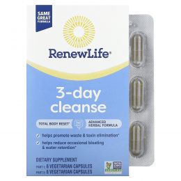 Renew Life, 3-дневное очищение, 12 вегетарианских капсул