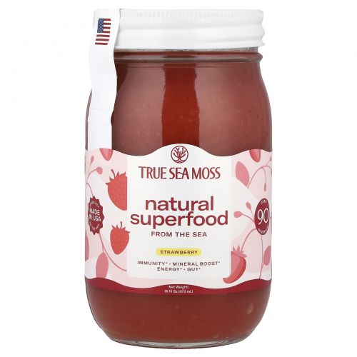 True Sea Moss, натуральный морской суперфуд, клубника, 473 г (16 жидк. унций)