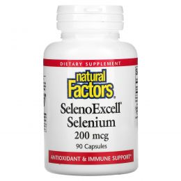 Natural Factors, SelenoExcell, селен, 200 мкг, 90 капсул