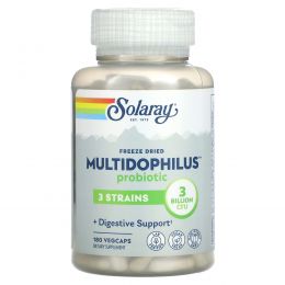 Solaray, Лиофилизированный мультидофильный пробиотик, 3 млрд КОЕ, 180 растительных капсул