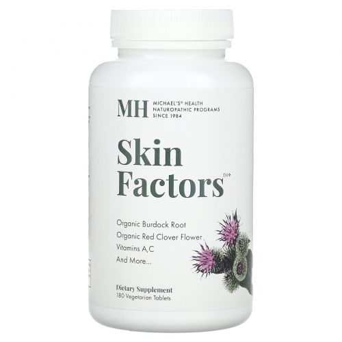 Michael's Naturopathic, Skin Factors, 180 вегетарианских таблеток