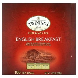 Twinings, Чистый черный чай, английский завтрак, 100 чайных пакетиков, 200 г (7,05 унции)