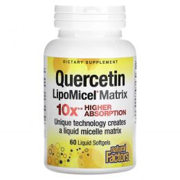 Natural Factors, Quercetin LipoMicel Matrix, 60 Liquid Softgels