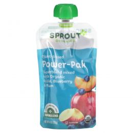 Sprout Organic, Power Pak, 12 Months & Up, Apple with Superblend Blueberry Plum, 4.0 oz (113 g)