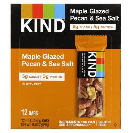 KIND Bars, Nuts & Spices, Maple Glazed Pecan & Sea Salt, 12 Bars