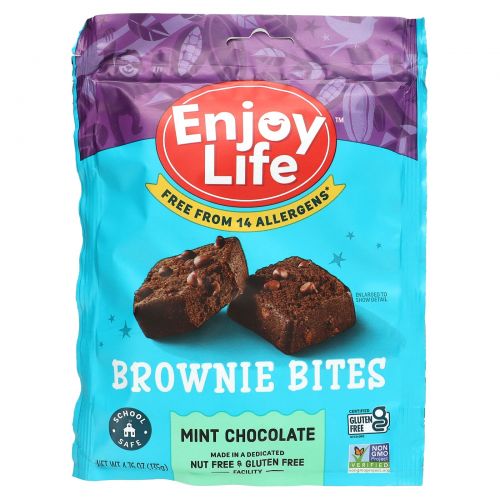 Enjoy Life Foods, Chocolate Brownie Bites, Mint Chocolate, 4.76 oz (135 g)