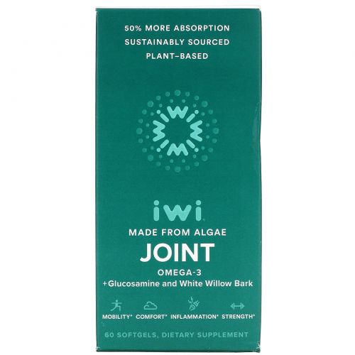 iWi, Joint, Omega-3 + Glucosamine and White Willow Bark, 60 Softgels