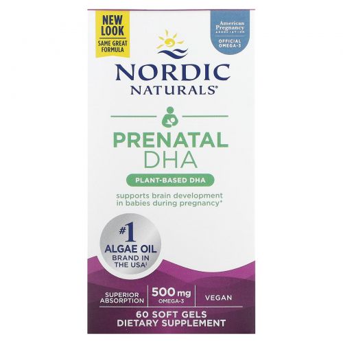 Nordic Naturals, Prenatal DHA, 500 mg, 60 Soft Gels