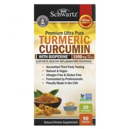 BioSchwartz, Premium Ultra Pure Turmeric Curcumin with Bioperine, 1500 mg, 90 Veggie Caps