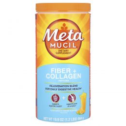 Metamucil, клетчатка и пептиды коллагена, со вкусом апельсина, 564 г (1,2 фунта)