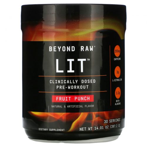 GNC, LIT, Clinically Dosed Pre-Workout, Fruit Punch, 14.01 oz ( 397.2 g)