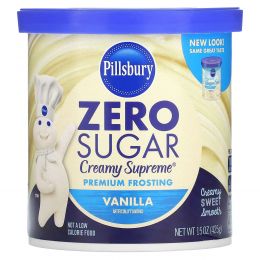 Pillsbury, Без сахара, глазурь премиального качества, ваниль, 425 г (15 унций)