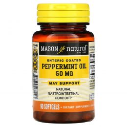 Mason Natural, Масло мяты перечной, 50 мг, 90 капсул