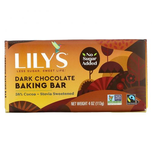 Lily's Sweets, Premium Baking Bar, Dark Chocolate, 4 oz (113 g)