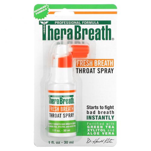 TheraBreath, Свежее дыхание, спрей для горла, 1 жидкая унция (30 мл)