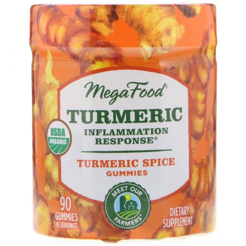 MegaFood, Turmeric, Inflammation Response, Turmeric Spice, 90 Gummies