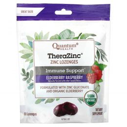 Quantum Health, Леденцы TheraZinc, вкус бузины и малины, 18 леденцов