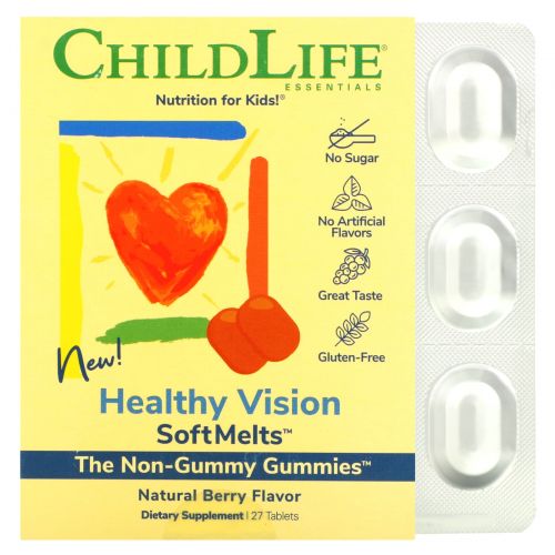 ChildLife, Healthy Vision SoftMelts, Natural Berry Flavor, 27 Tablets