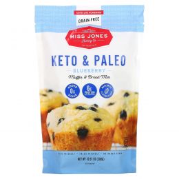 Miss Jones Baking Co, Keto & Paleo, смесь хлеба и кексов с голубикой, 300 г (10,57 унции)