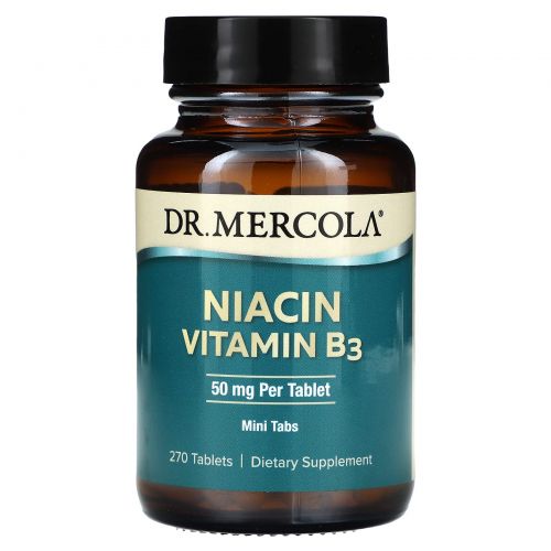 Dr. Mercola, ниацин, витамин B3, 50 мг, 270 таблеток