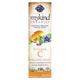 Garden of Life, mykind Organics, витамин C, органический спрей, апельсин-мандарин, 2 жидких унций (58 мл)