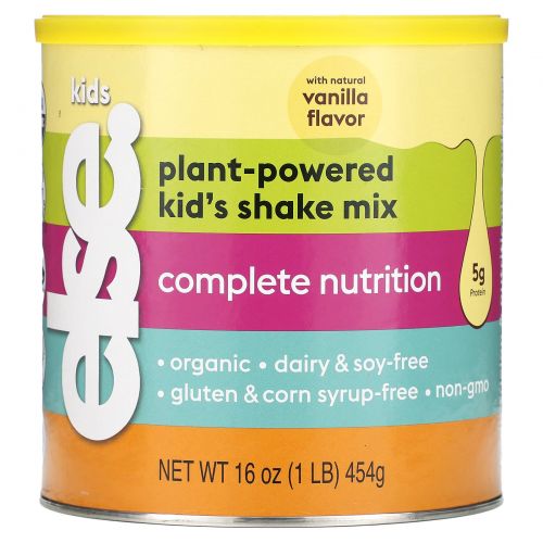 Else, Plant-Powered Complete Nutrition Shake For Kids, Creamy Vanilla, 16 oz (454 g)