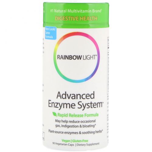 Rainbow Light, Дополнительные Ферменты Быстрого Высвобождения, 90 Капсул