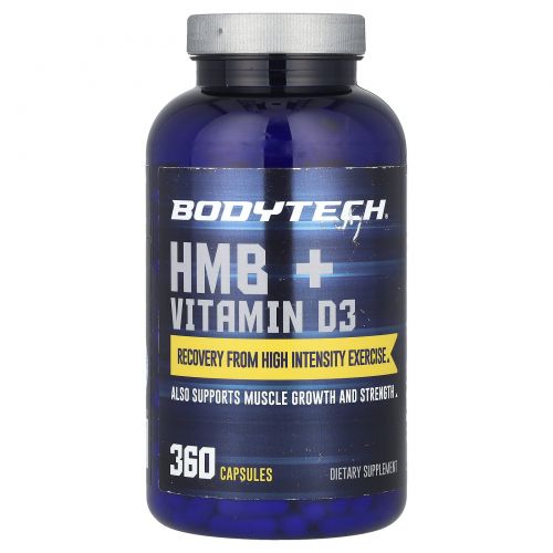 BodyTech, HMB + витамин D3`` 360 капсул