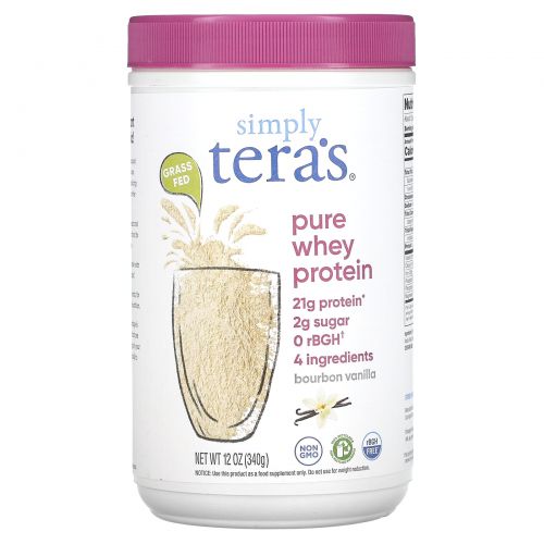 Tera's Whey, rBGH-Free Whey Protein, Bourbon Vanilla, 12 oz (340 g)