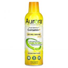 Aurora Nutrascience, Mega-Liposomal Curcumin+, Organic Fruit Flavor, 600 mg, 16 fl oz (480 ml)