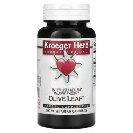 Kroeger Herb Co, Оливковые листья, 100 вегетарианских капсул