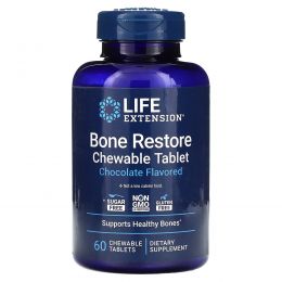 Life Extension, Bone Restore, Sugar-Free, Chocolate, 60 Chewable Tablets