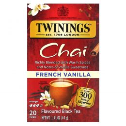 Twinings, Chai, французская ваниль, 20 чайных пакетиков, 40 г (1,41 унции)