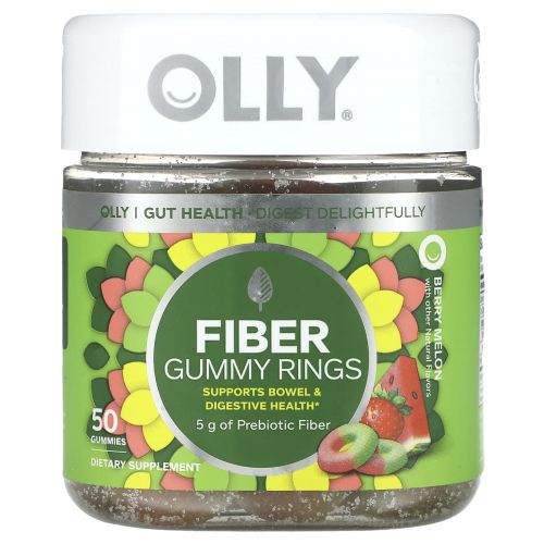 OLLY, жевательные таблетки с клетчаткой, со вкусом ягодной дыни, 50 жевательных таблеток