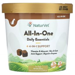 NaturVet, All-In-One, 4-In-1 Support, 60 Soft Chews, 8.4 oz. (240 g)