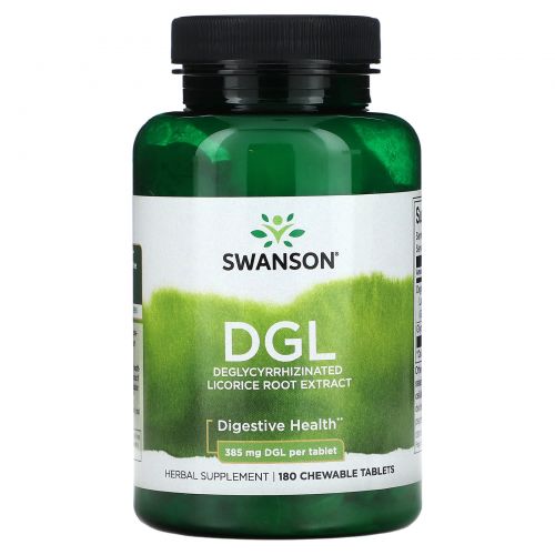 Swanson, DGL, 385 мг, 180 жевательных таблеток