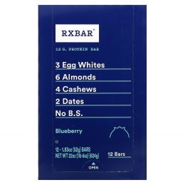 RXBAR, Protein Bars, Blueberry, 12 Bars, 1.83 oz (52 g) Each