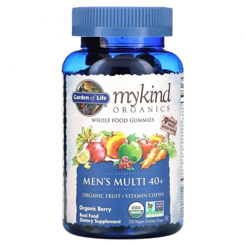 Garden of Life, Mykind Organics, Men's Multi 40+, Organic Berry, 120 Gummy Drops