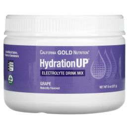 California Gold Nutrition, HydrationUP, порошок для приготовления электролитического напитка, виноград, 227 г (8 унций)