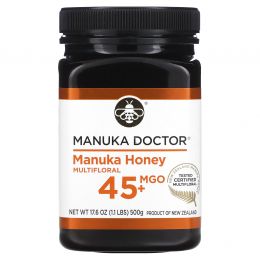 Manuka Doctor, Apiwellness, Био Активный Манука Мед,  15+, 1,1 фунта (500 г)