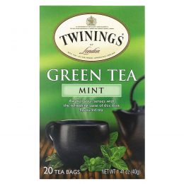 Twinings, Зеленый чай, мята, 20 чайных пакетиков, 40 г (1,41 унции)