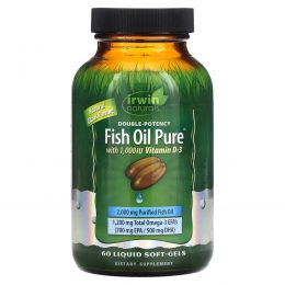 Irwin Naturals, Fish Oil Pure, Double Potency, Citrus, 60 Liquid Soft-Gels