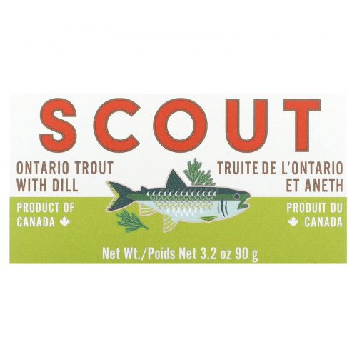 Scout, Форель из Онтарио с укропом, 90 г (3,2 унции)