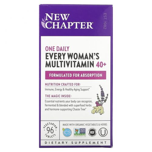New Chapter, 40+ Every Woman's One Daily Multi, 96 вегетарианских таблеток