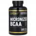 California Gold Nutrition, микронизированные BCAA, аминокислоты с разветвленной цепью, 500 мг, 240 растительных капсул (250 мг в 1 капсуле)