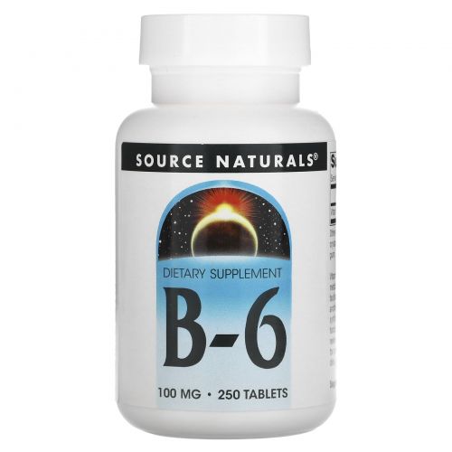 Source Naturals, B-6, 100 мг, 250 таблеток